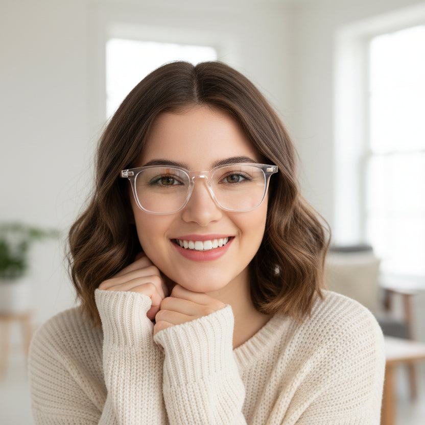 Transparent Rectangular Eyeglasses For Men & Women ELE280876-TRANS