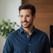 Transparent square eye glasses for men & women