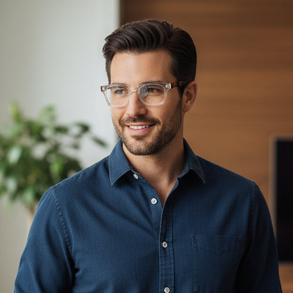 Transparent square eye glasses for men & women LKE5168-TRAN