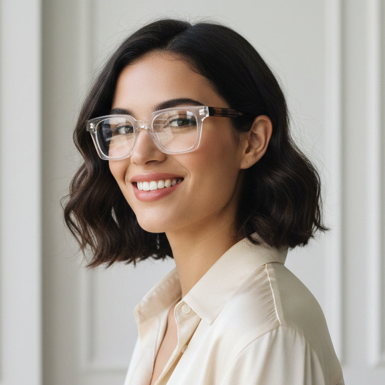 Transparent square eye glasses for men & women LKE5168-TRAN