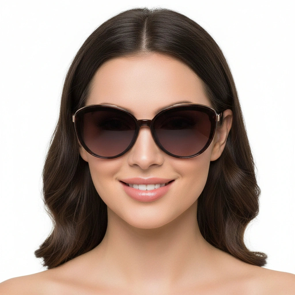 Trendy Brown Cat Eye  Sunglasses for Women LKS53047-BRN