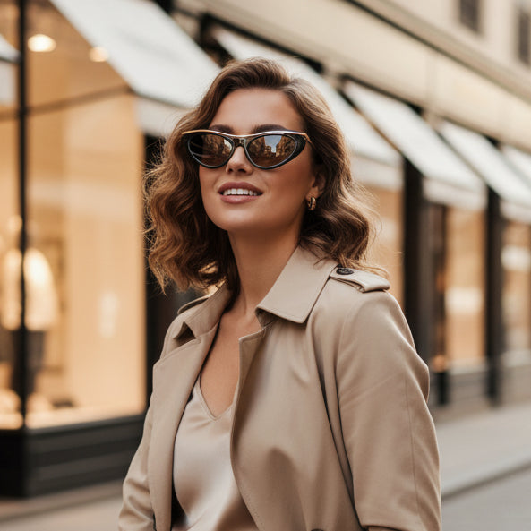 Trendy Cat Eye Sunglasses for Women ELS2026S019-BLK