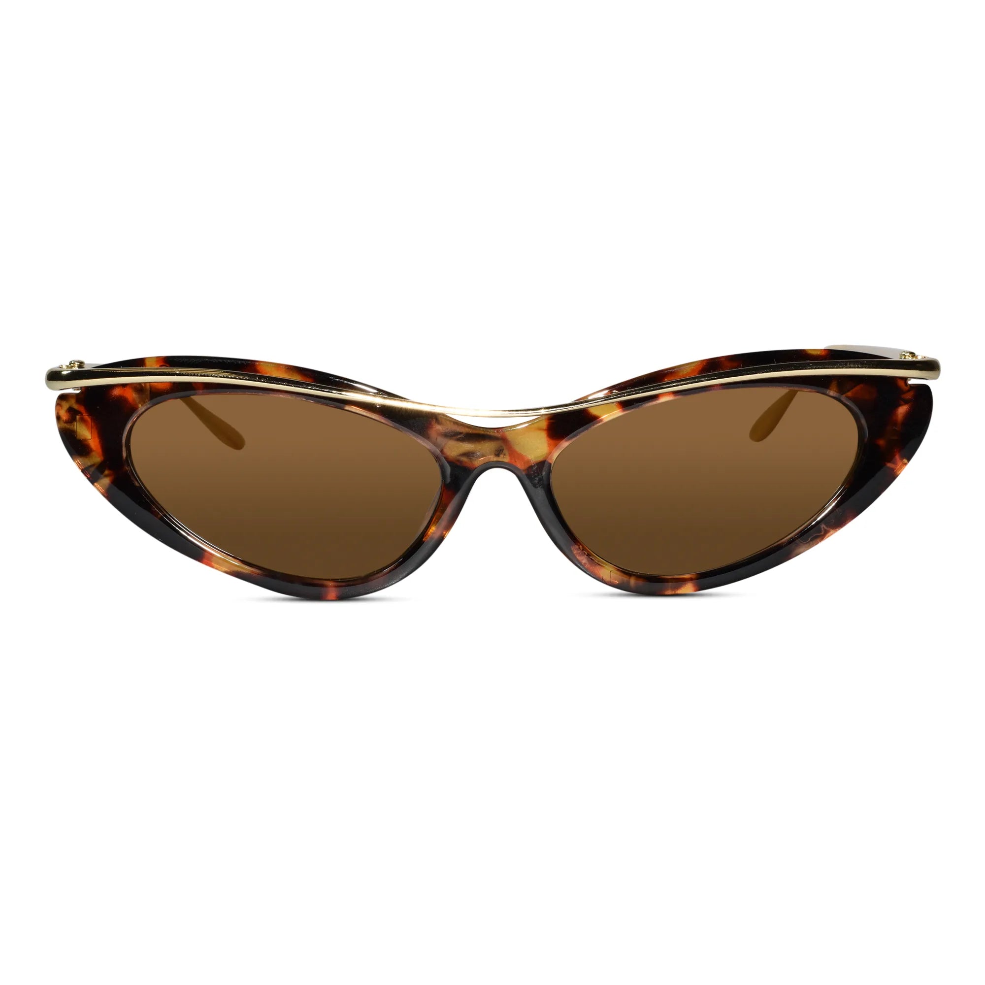 Trendy Cat Eye Sunglasses for Women ELS2026S019-DA BRN