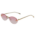 Trendy Rimless Oval Pink Sunglasses for Women-ELS3018-PINK