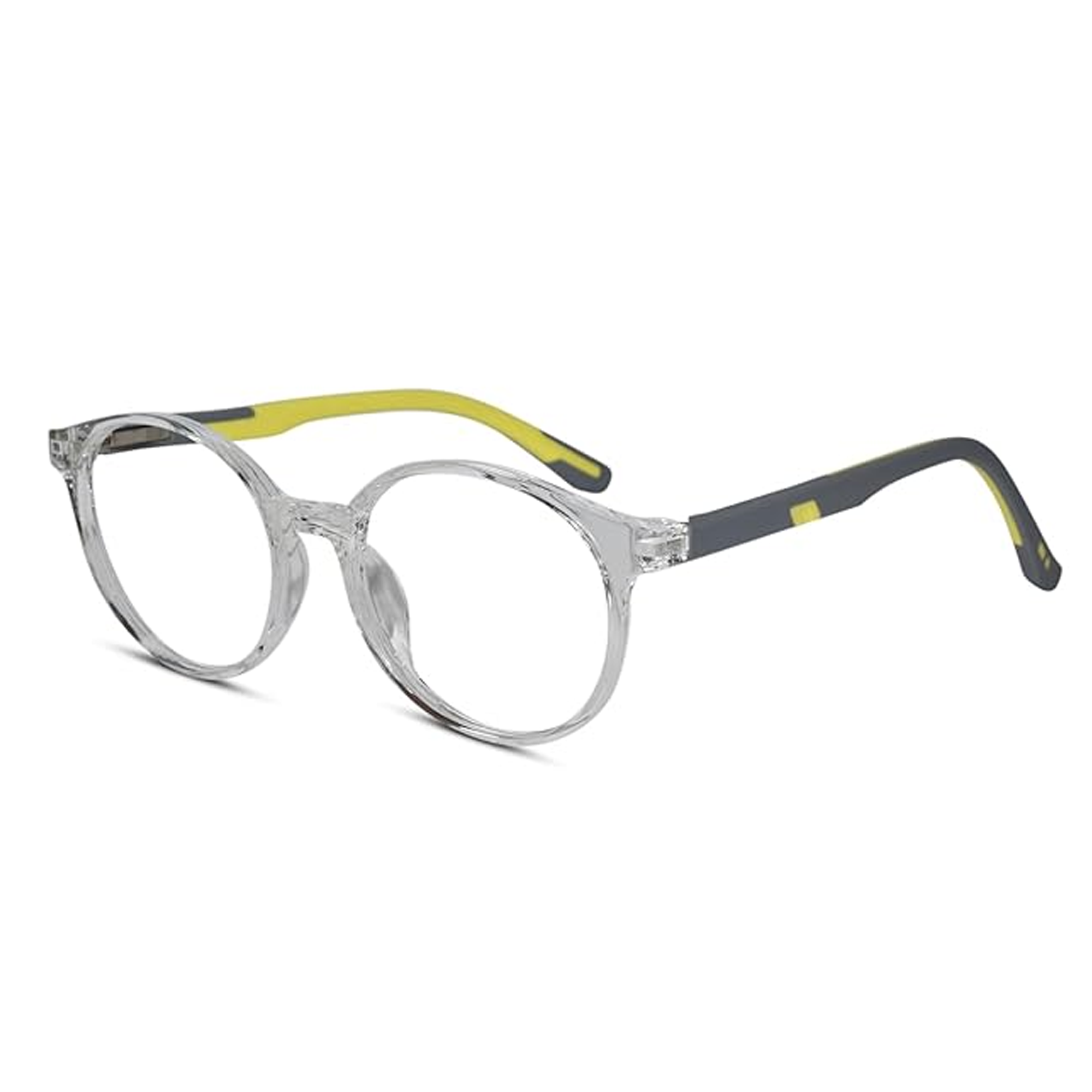 Crystal Transparent Round Eyeglasses For  5-10 Yrs Kids LKEK2303-GRY