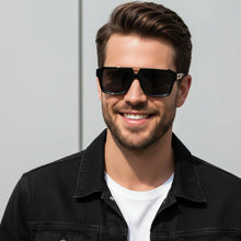 URBAN Black & Golden Rectangular Sunglasses For Men