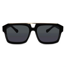 URBAN Black & Golden Rectangular Sunglasses For Men