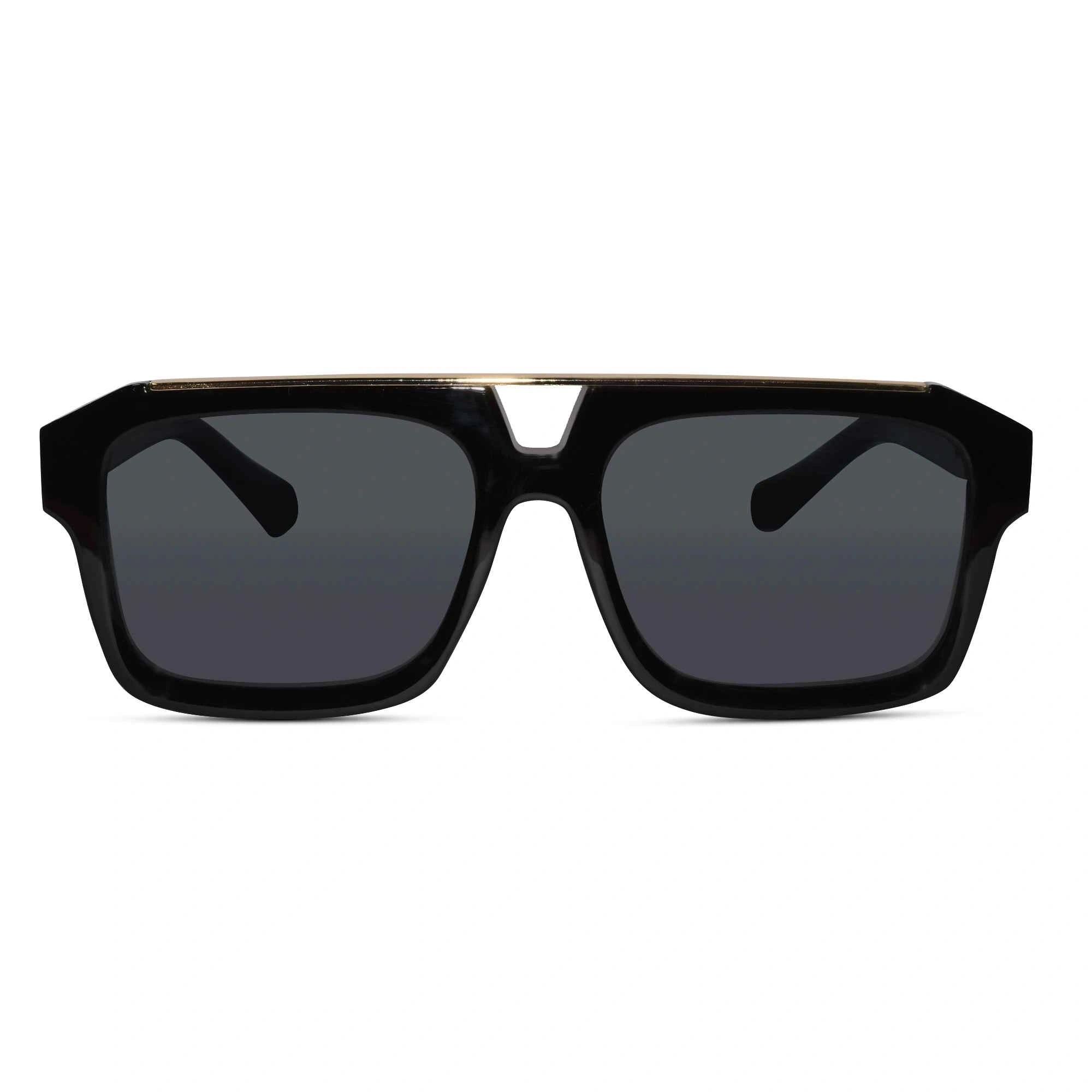 URBAN Black & Golden Rectangular Sunglasses For Men ELS500-BLK