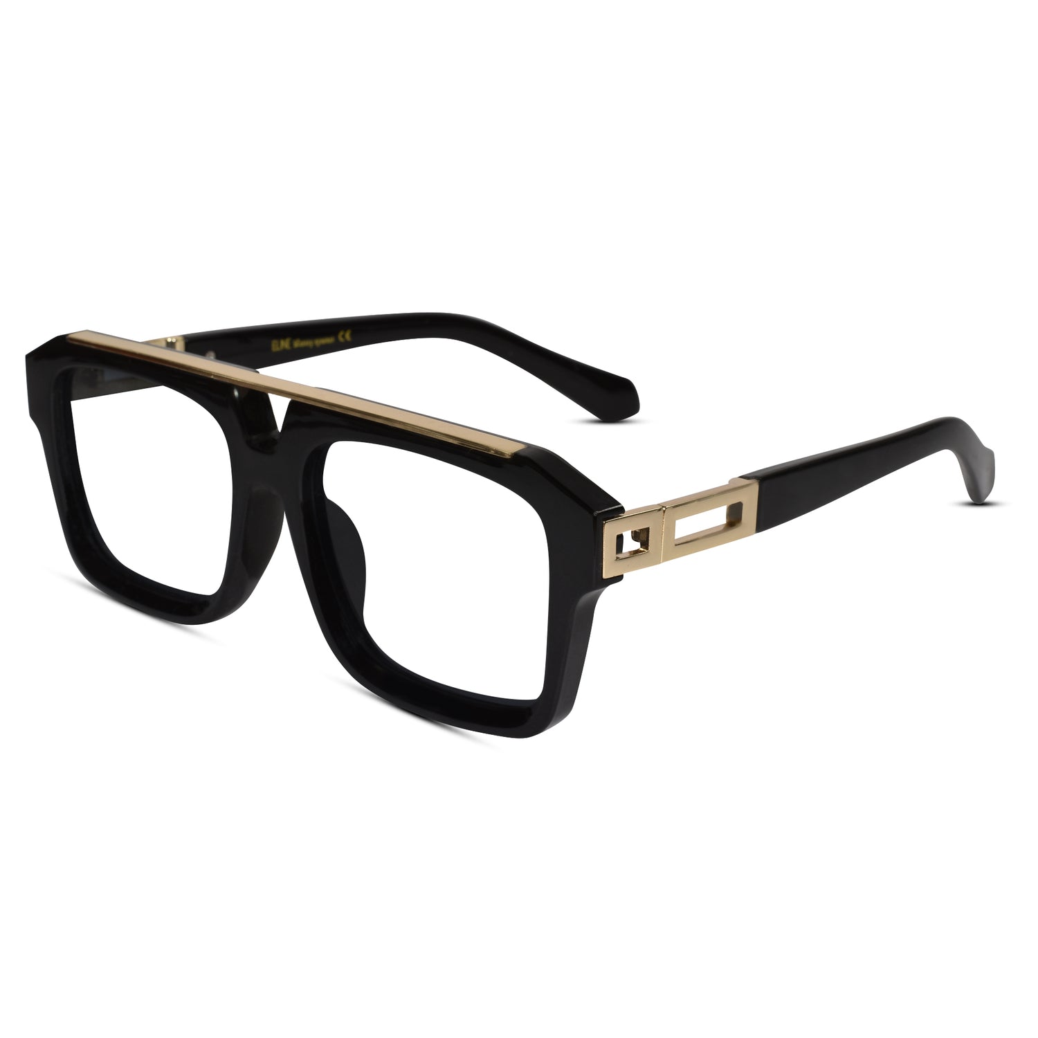 Stylish black anti-glare glasses for reading and computer featuring durable TR90 frames with high-quality metal.