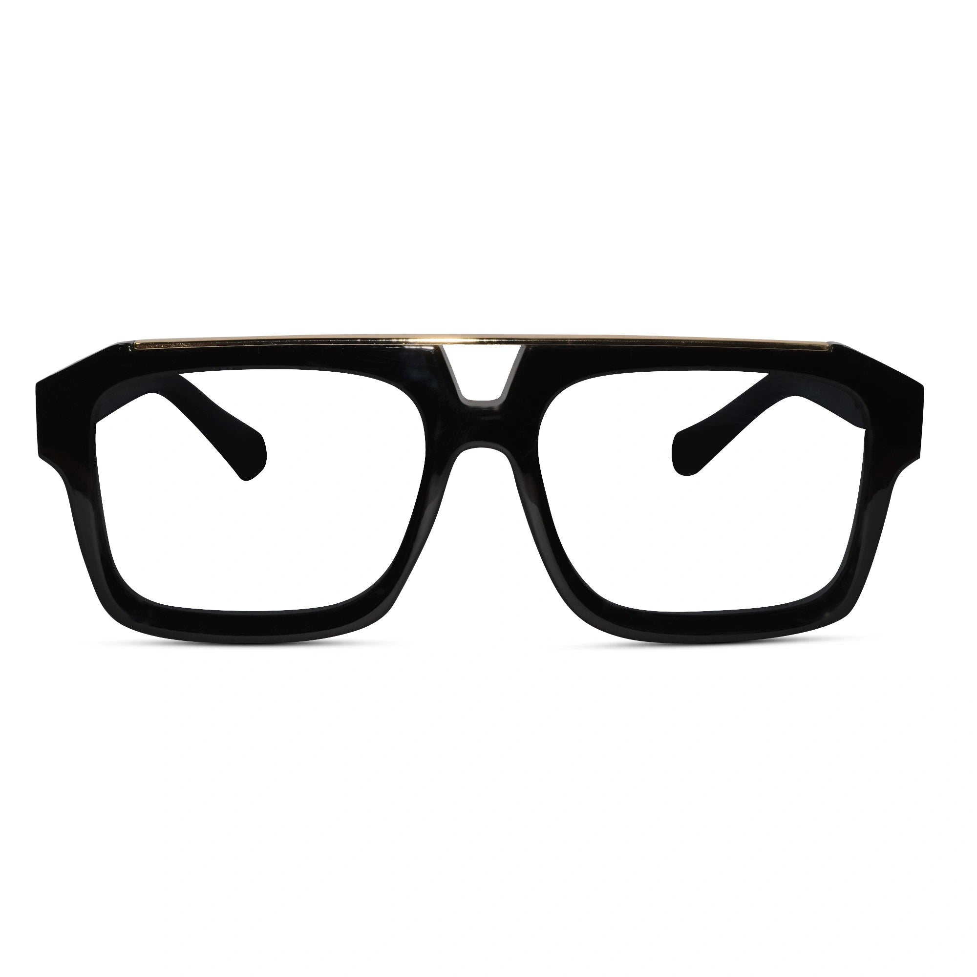URBAN Black & Golden Rectangulare Eyeglasses For Men ELE500-BLK