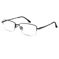 Get Gunmetal half rim computer glasses with sleek metal frames. Stylish blue light blocking eyewear for work, study, and daily relief.