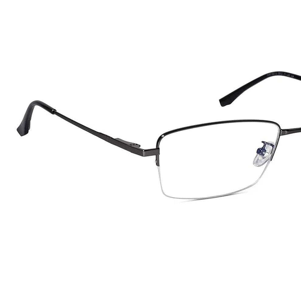 Sleek Gold Rectangular Half Rim Eyeglasses