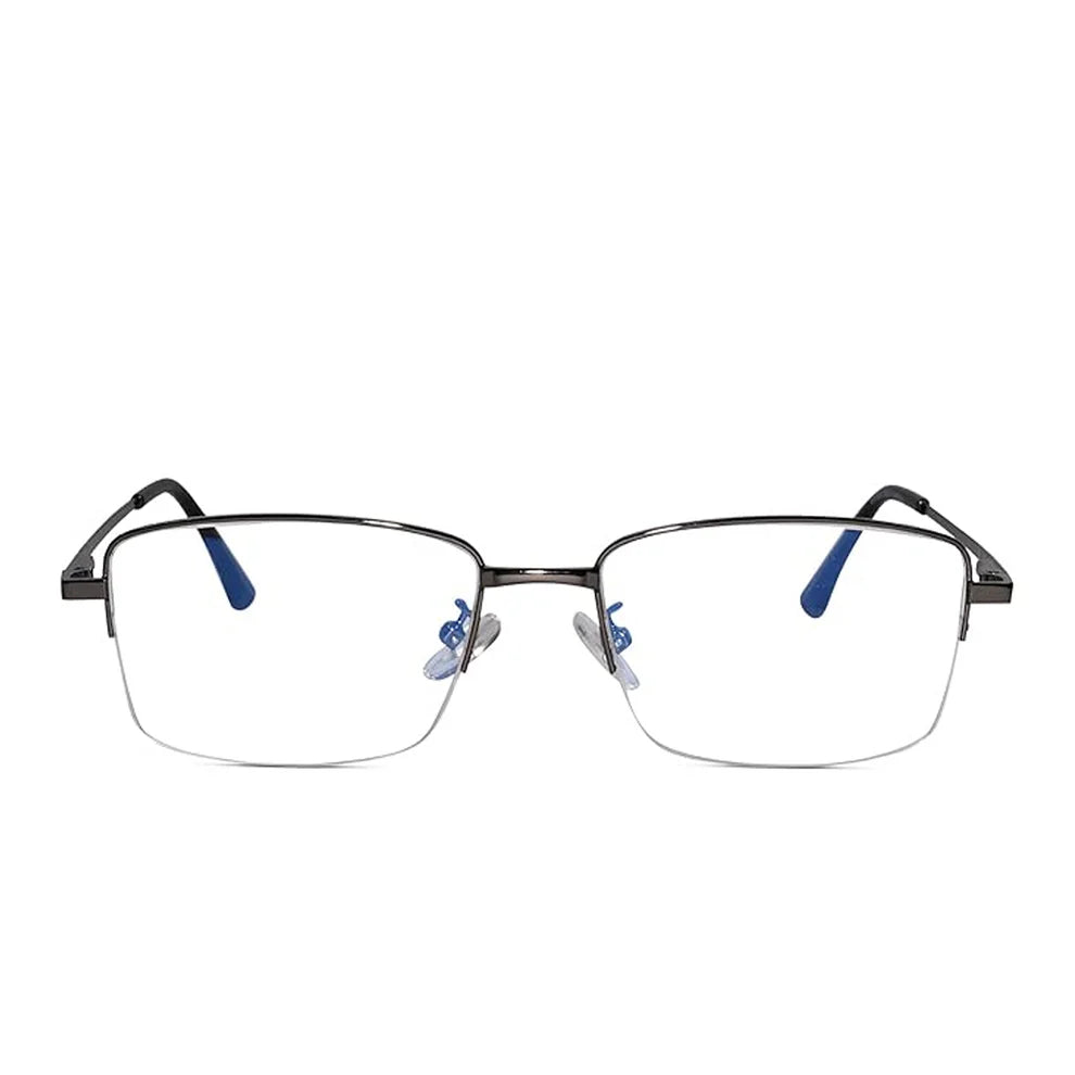 Sleek Gold Rectangular Half Rim Eyeglasses
