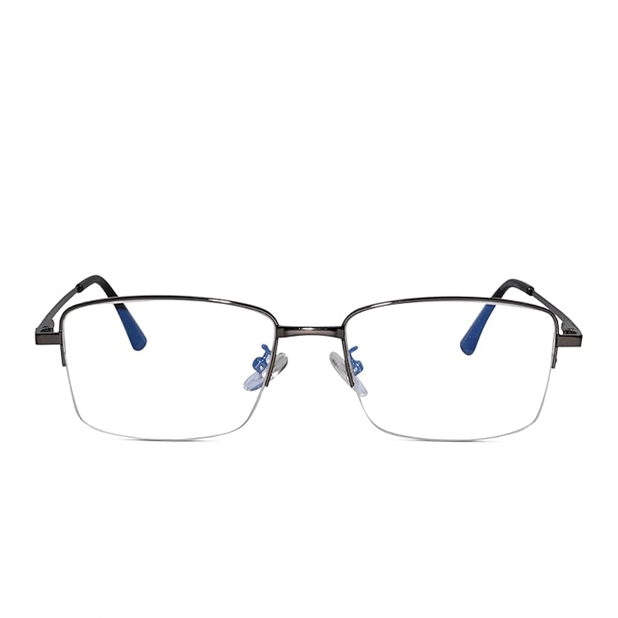 Sleek Gunmetal Half Rim Eyeglaases For Men LKS3010-GRY
