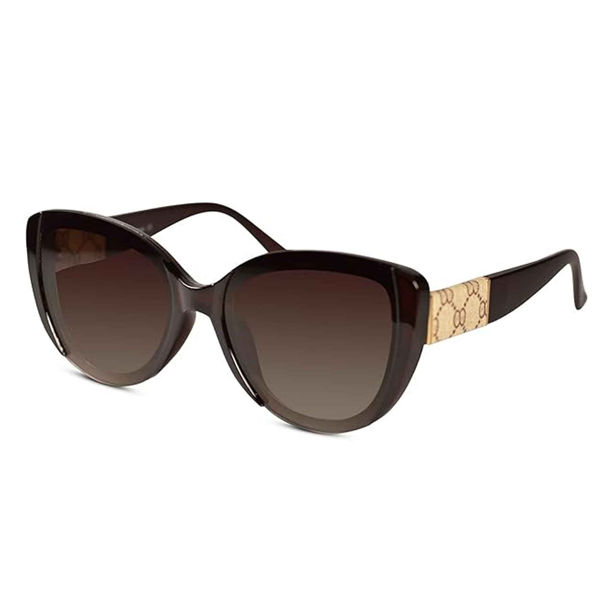 Designer Brown Cat eye Sunglasses For Women LKS53087-BRN