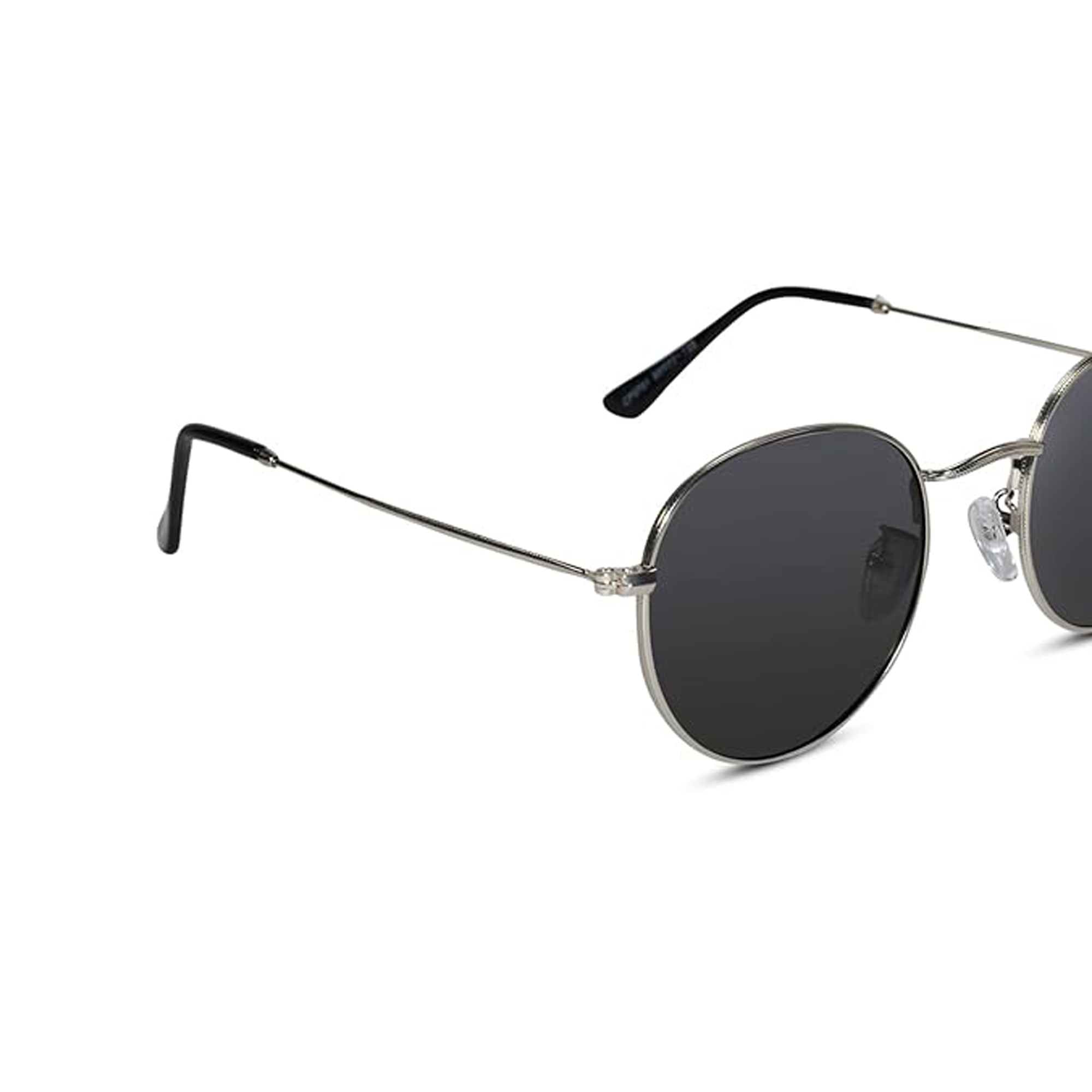 Vintage Polarised Silver Round Sunglasses Men & Women LKS3701-Silver