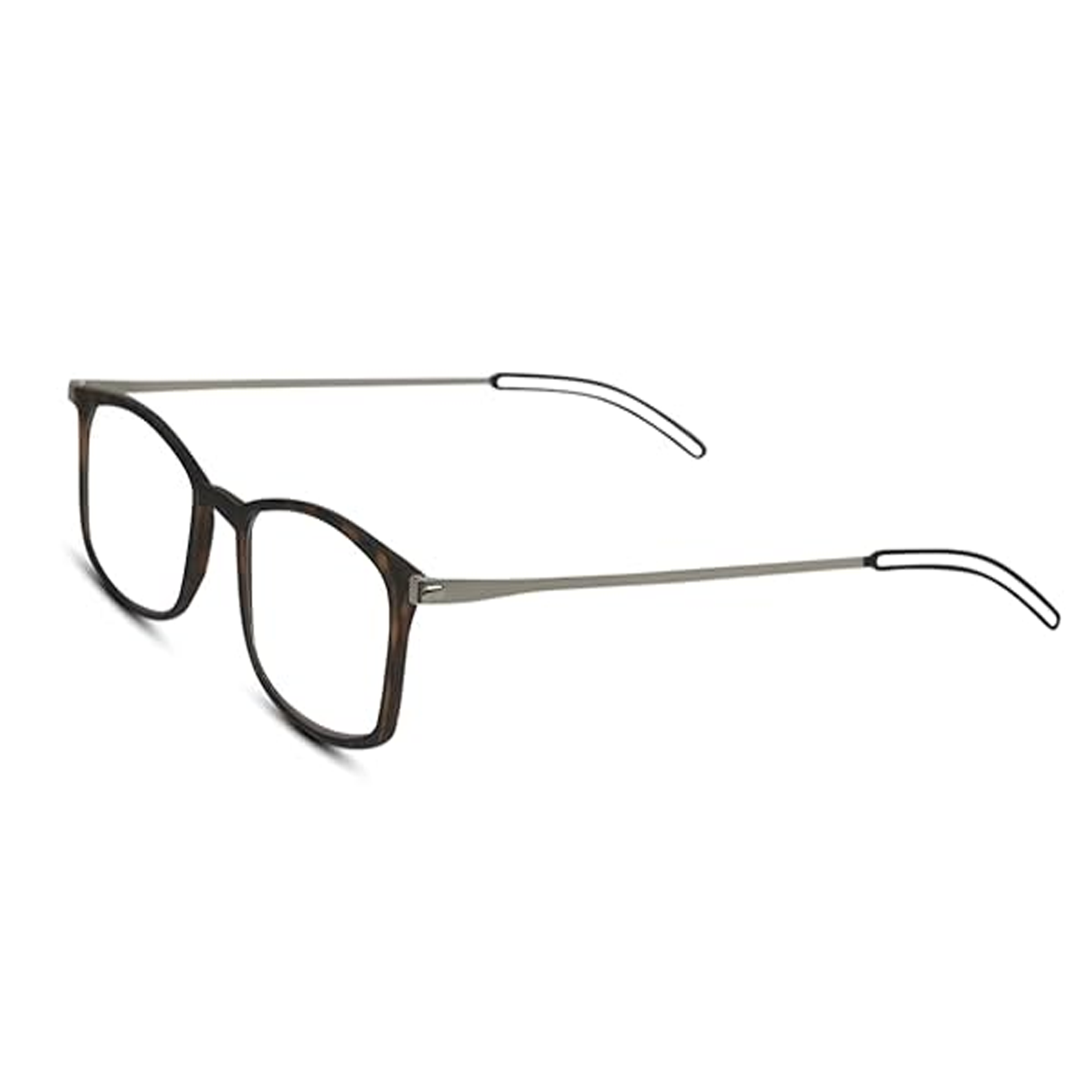 Compact adjustable anti glare rimless reading glasses shown with their case, perfect as blue light  blocking glasses