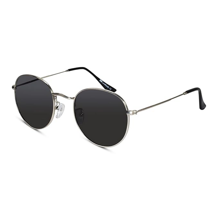 Vintage Polarised Silver Round Sunglasses Men & Women