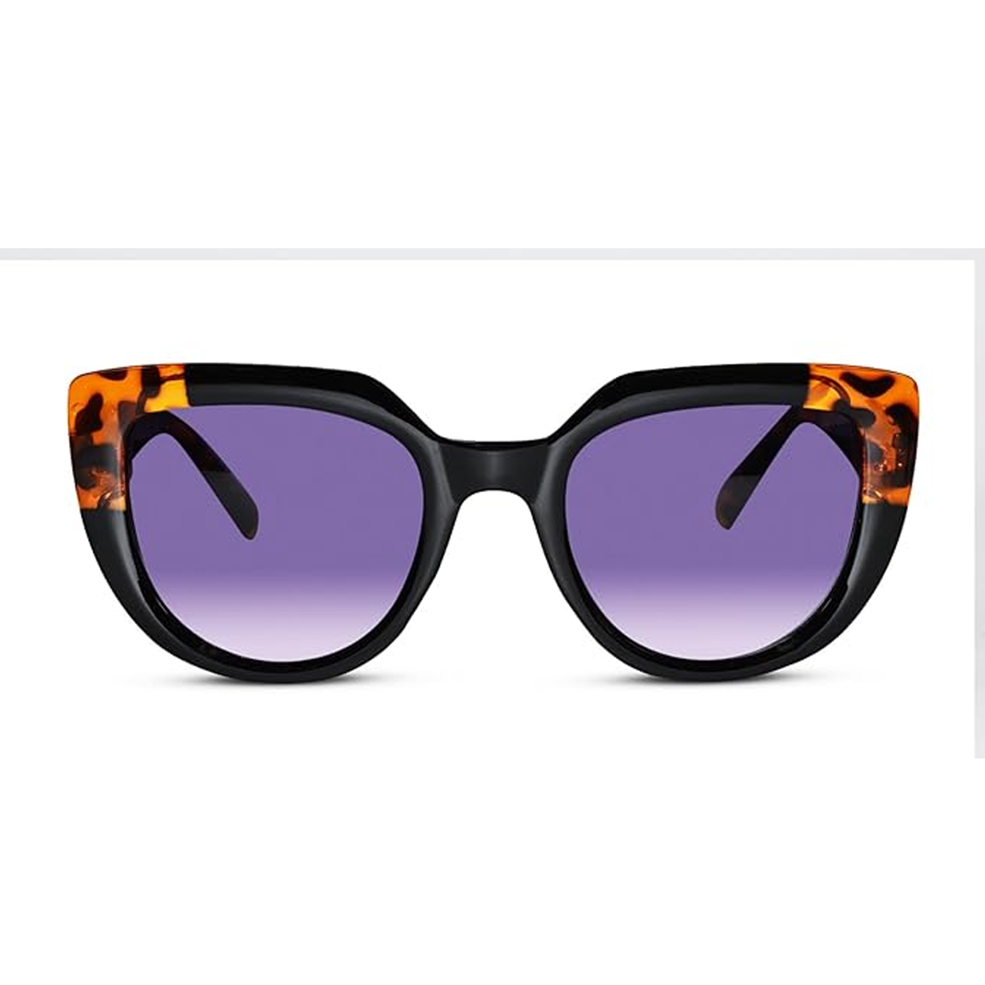 Animal Print Cat Eye Sunglasses For Women LKS22014-BLK