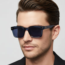 Crystal Blue Rectangular Sunglasses For Men