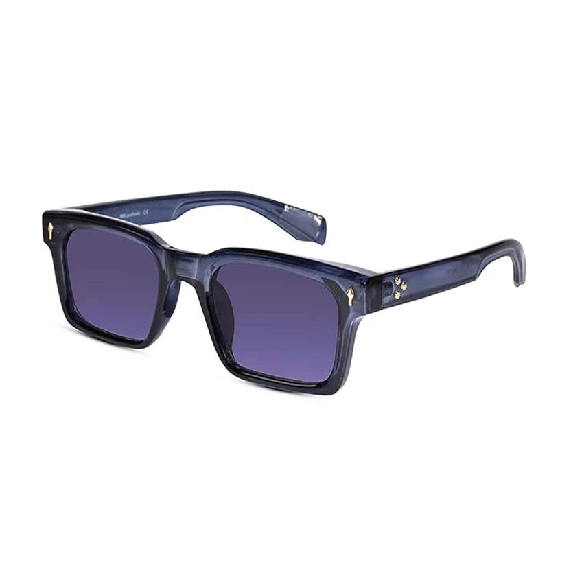 Crystal Blue Rectangular Sunglasses For Men LKS65019-BLU