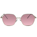 Matt Gold Hexagonal Pink Mirror Sunglasses