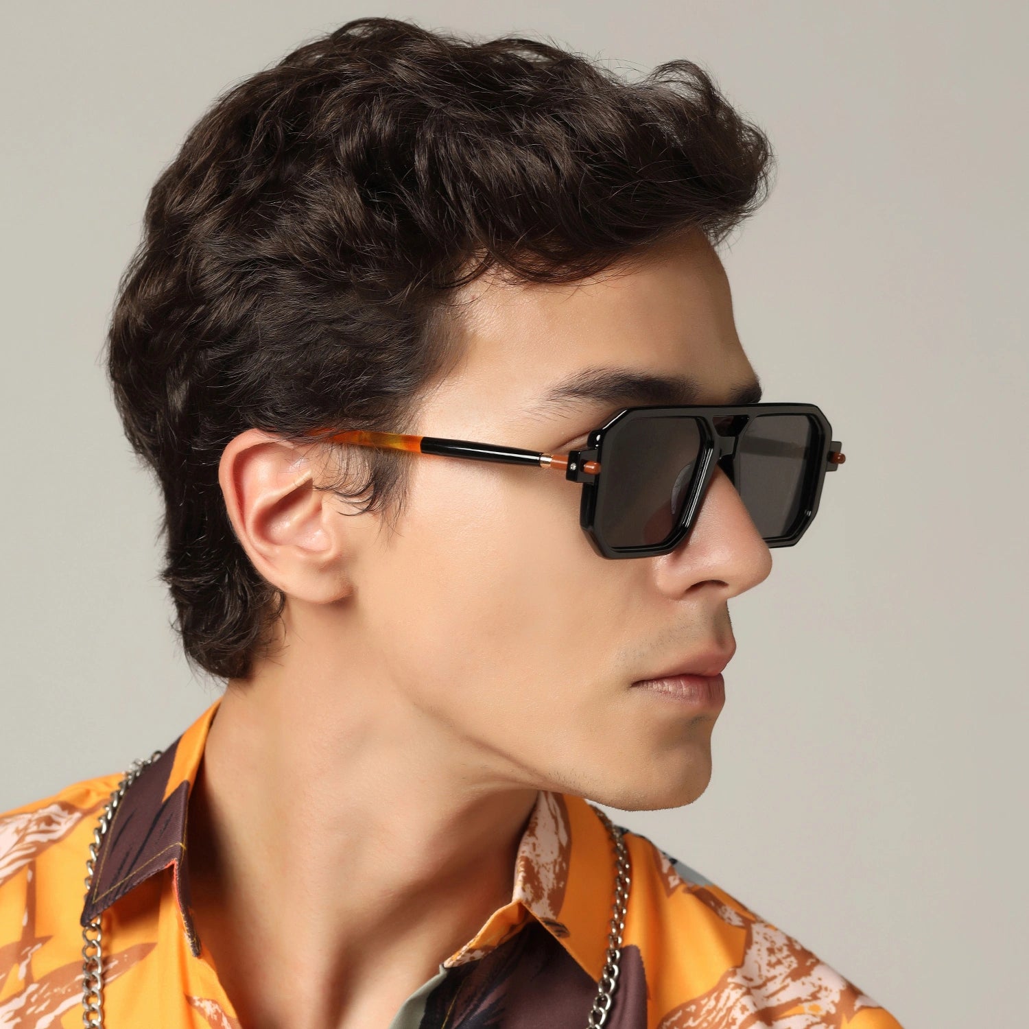 Urban Marshall Designer Black Sunglasses For Men LKS8709-BLK
