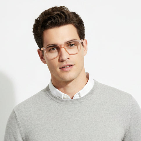 Urban Matt Pink Rectangular Eyeglasses & Computer Glasses For Men & Women LKE1G1001-PNK