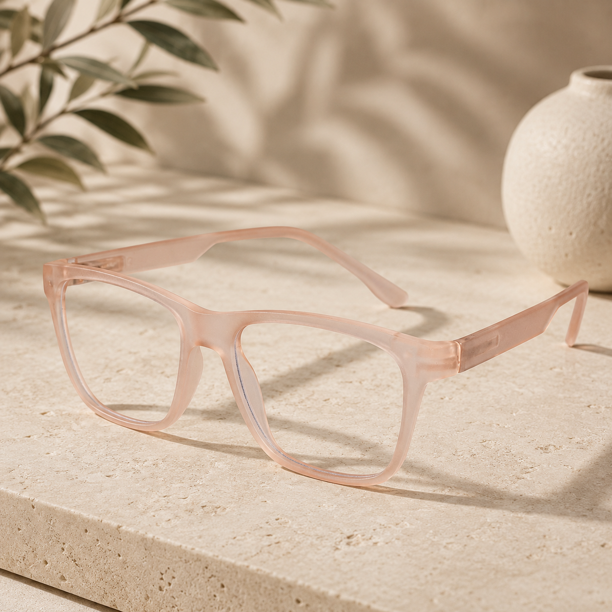 Urban Matt Pink Rectangular Eyeglasses & Computer Glasses For Men & Women LKE1G1001-PNK