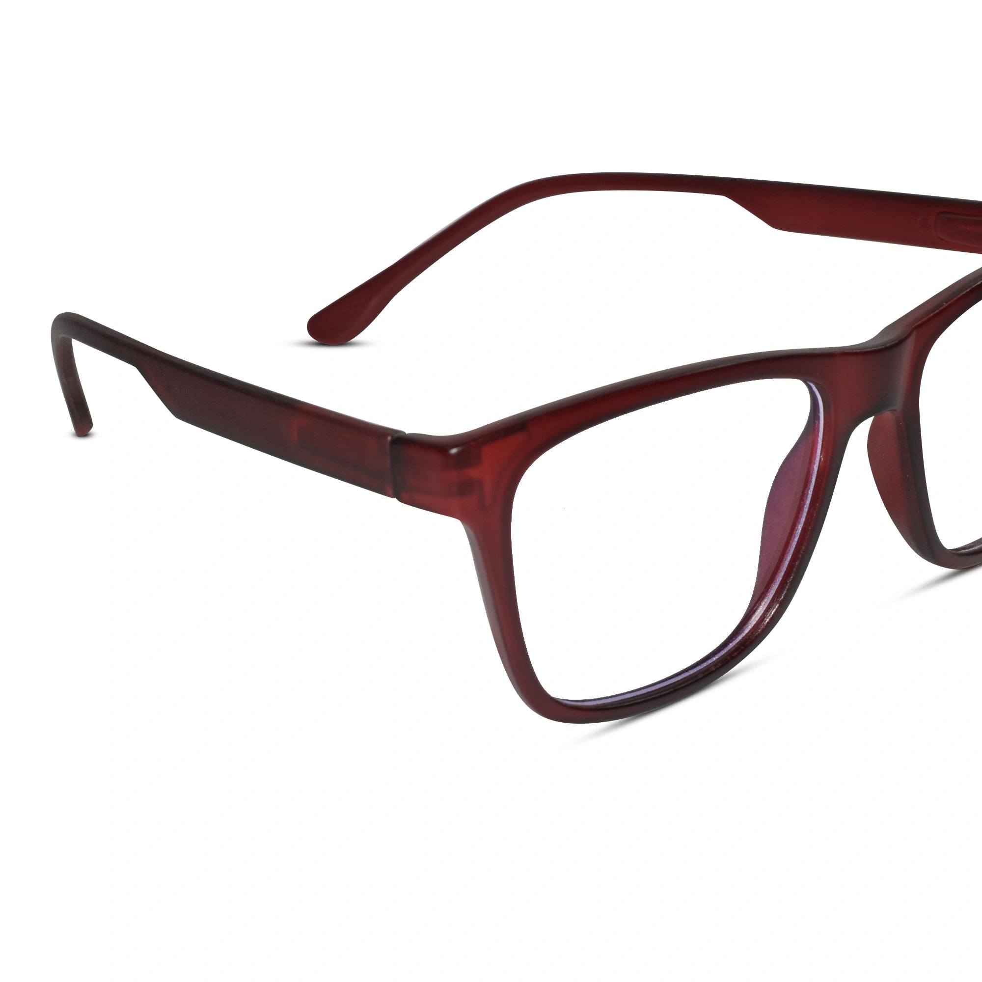 Urban Matte-Brown Rectangular Eyeglasses & Computer Glasses For Men & Women LKE1G1001-RED