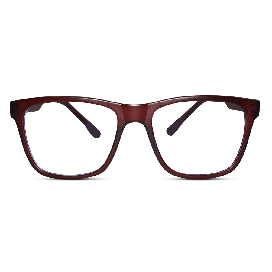 Urban Matte-Red Rectangular Eyeglasses & Computer Glasses For Men & Women LKE1G1001-RED