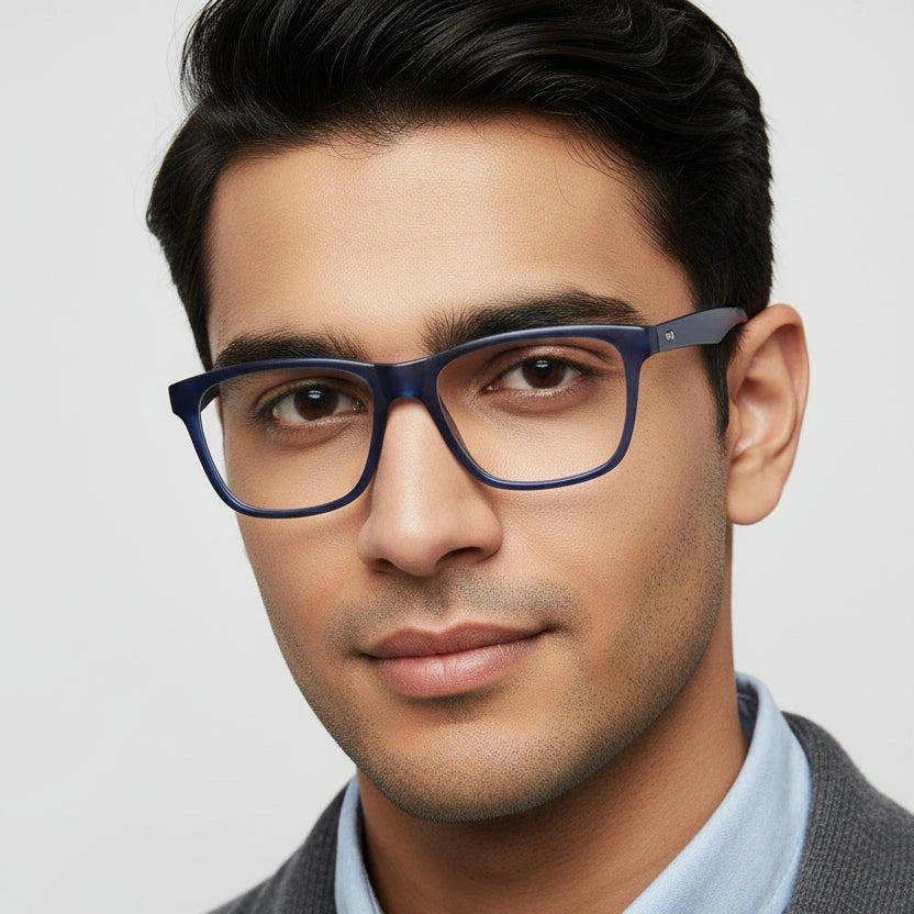 Urban Matte-Ocean Blue Rectangular Eyeglasses & Computer Glasses For Men & Women LKE1G1001-BLU