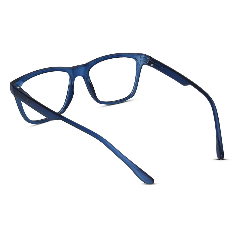 Side view of  blue computer glasses for men and women.Zero power glasses for computer use"