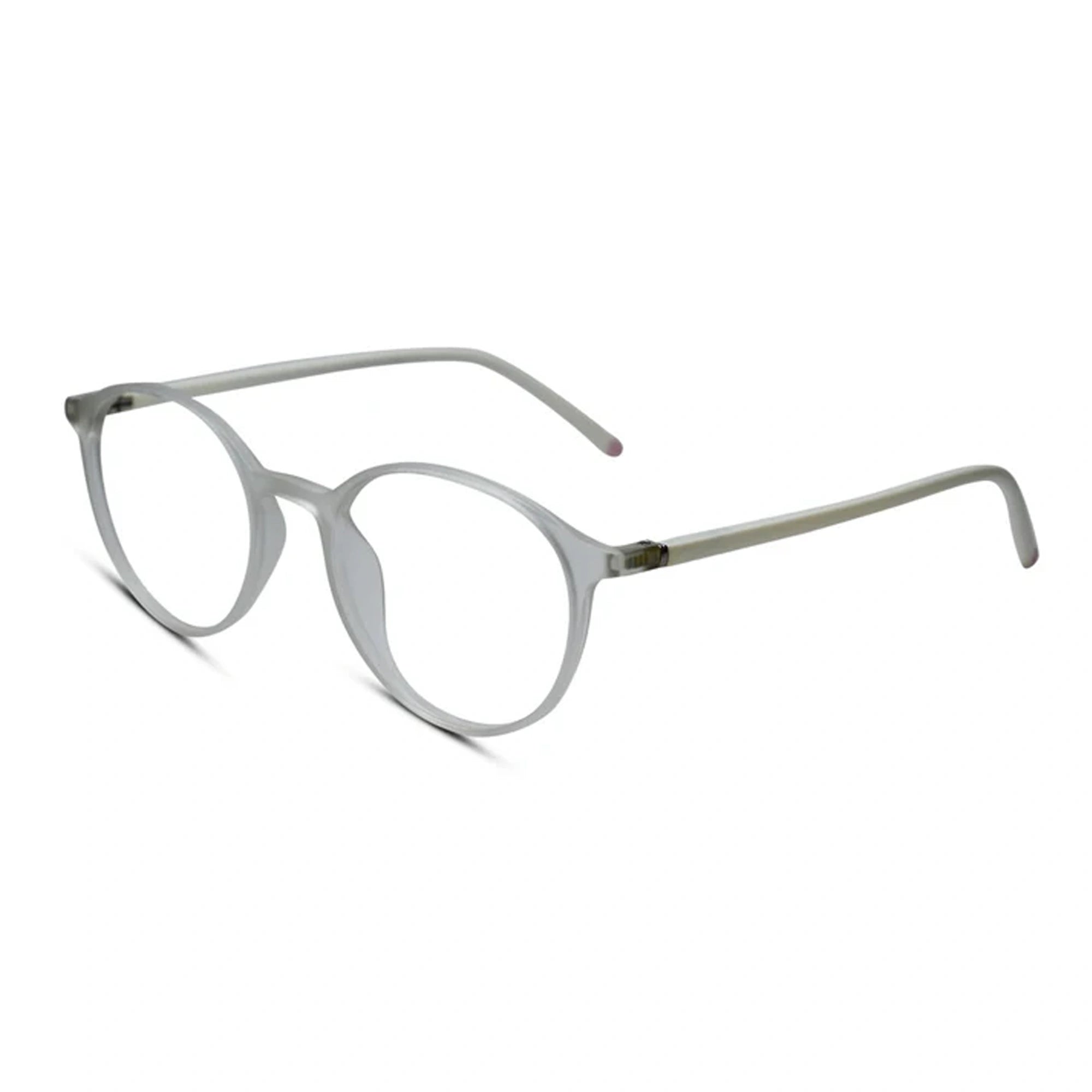 VINTAGE  Ultra Light Matt White Round Eyeglasses For Men & Women LKE05-WHT