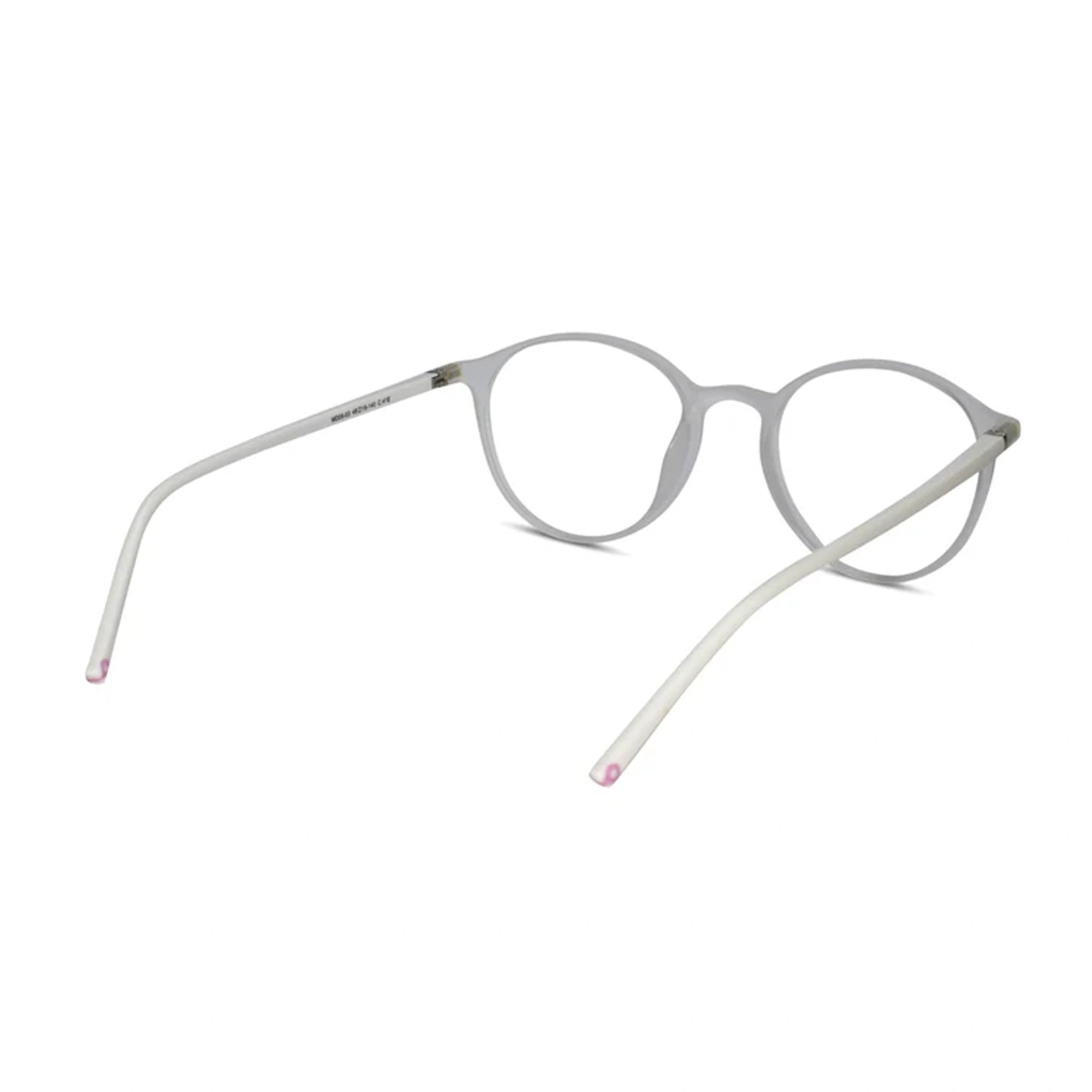 VINTAGE  Ultra Light Matt White Round Eyeglasses For Men & Women LKE05-WHT