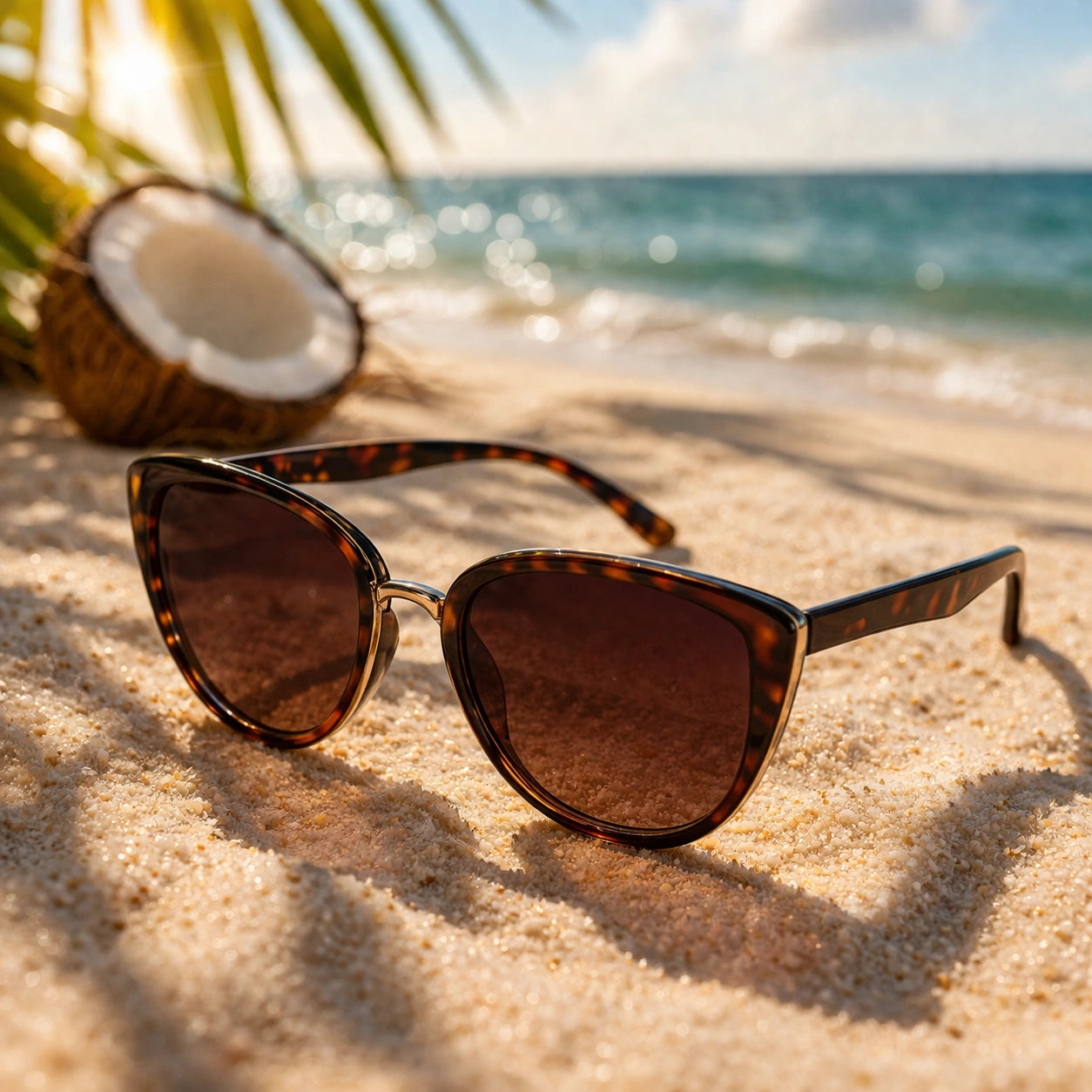 Vintage | Black Cateye Sunglasses For Women- LKS53125-BRN