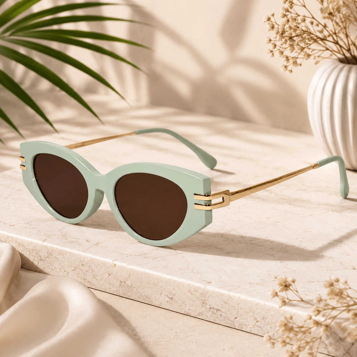 Vintage Cateye Sunglasses for Women LKS3607-GRN