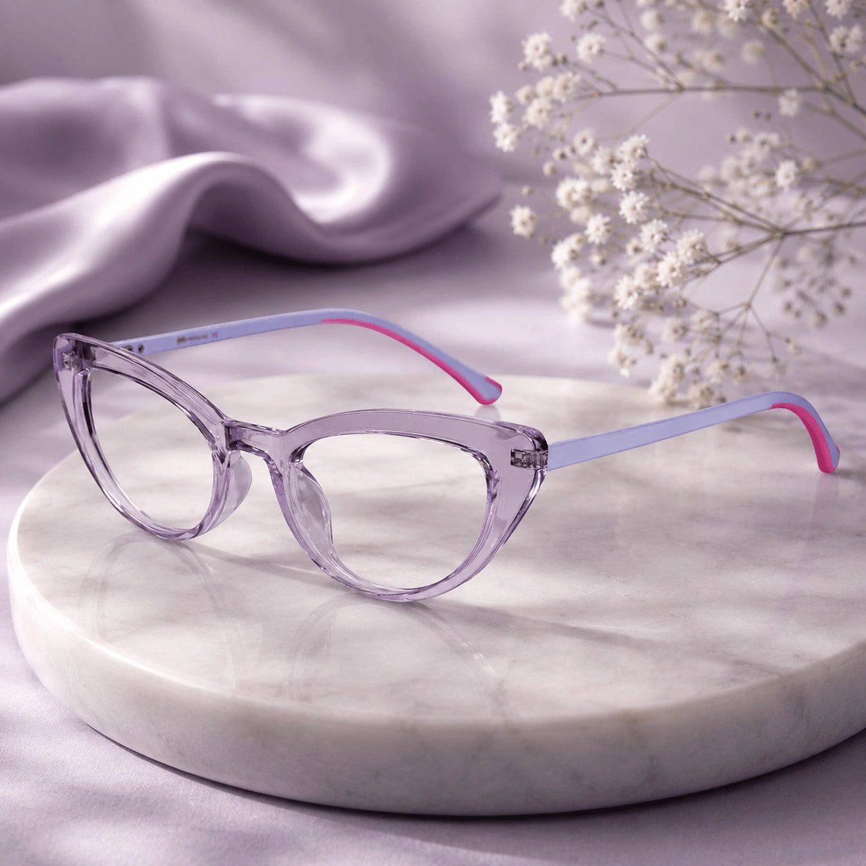 Vintage Crystal Purple Cateye Eyeglasses LKE2338-PURPL