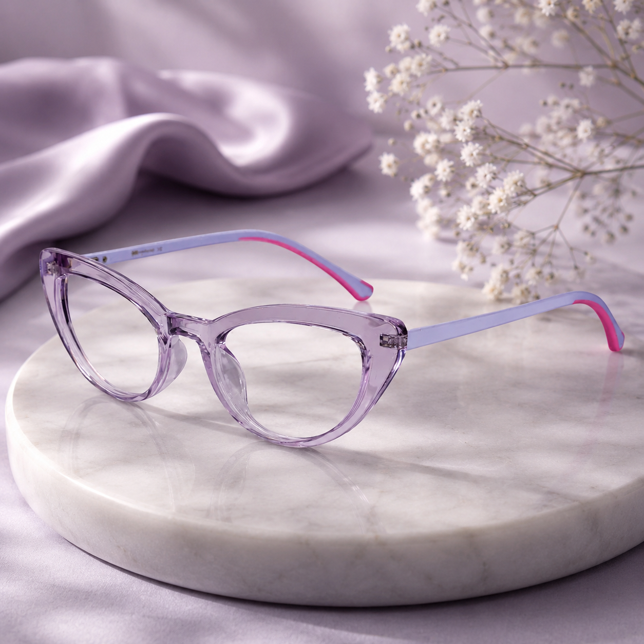 Vintage Crystal Purple Cateye Eyeglasses LKE2338-PURPL