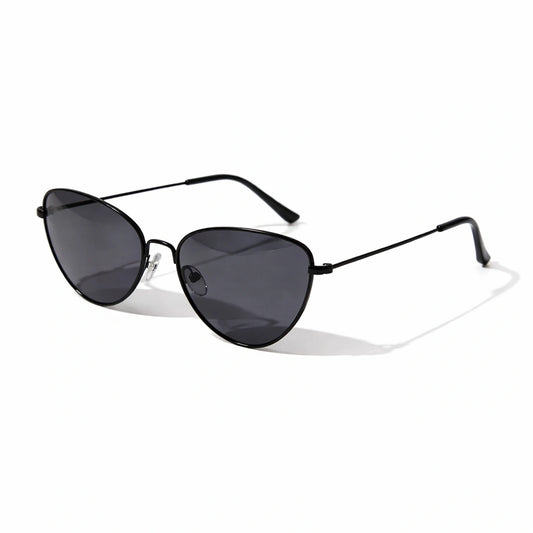 Vintage | Metal Black Cateye Sunglasses For Women LKS3493-BLK