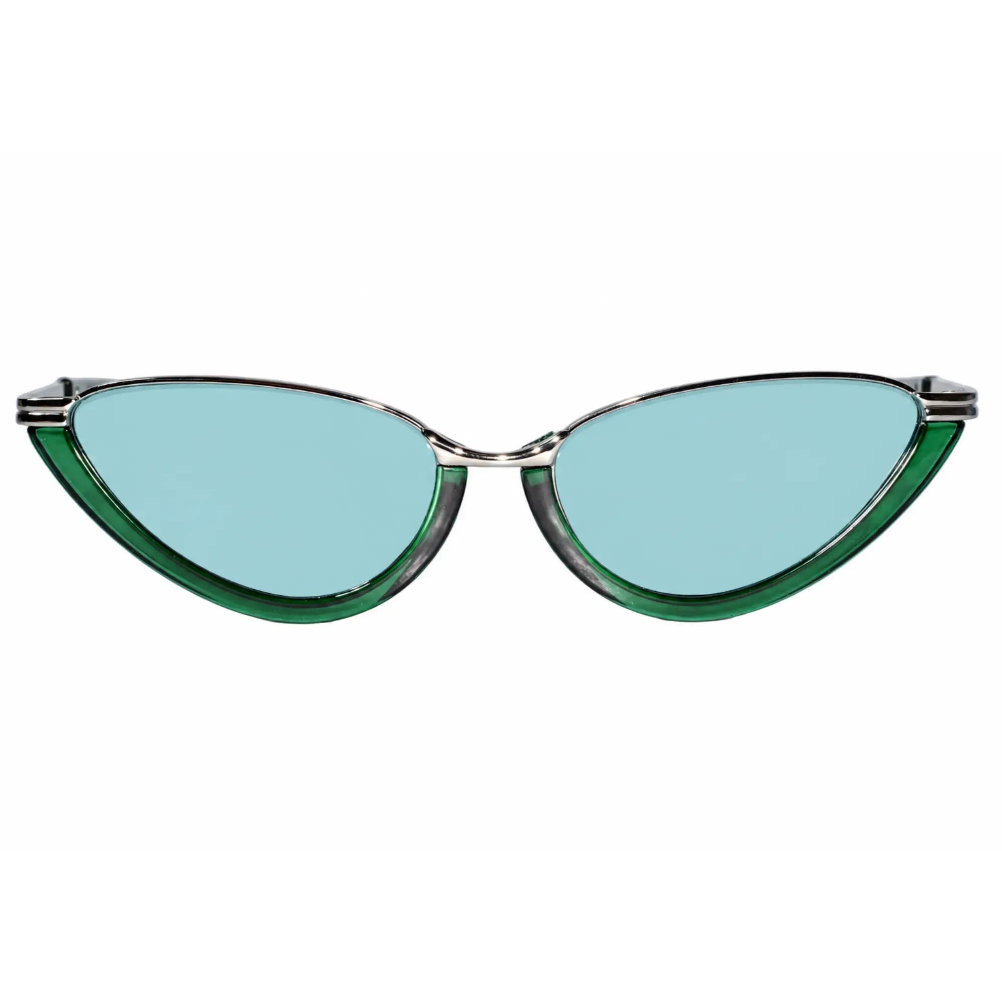 Vintage Metal Green cateye Sunglasses for Women LKS57018-GRN