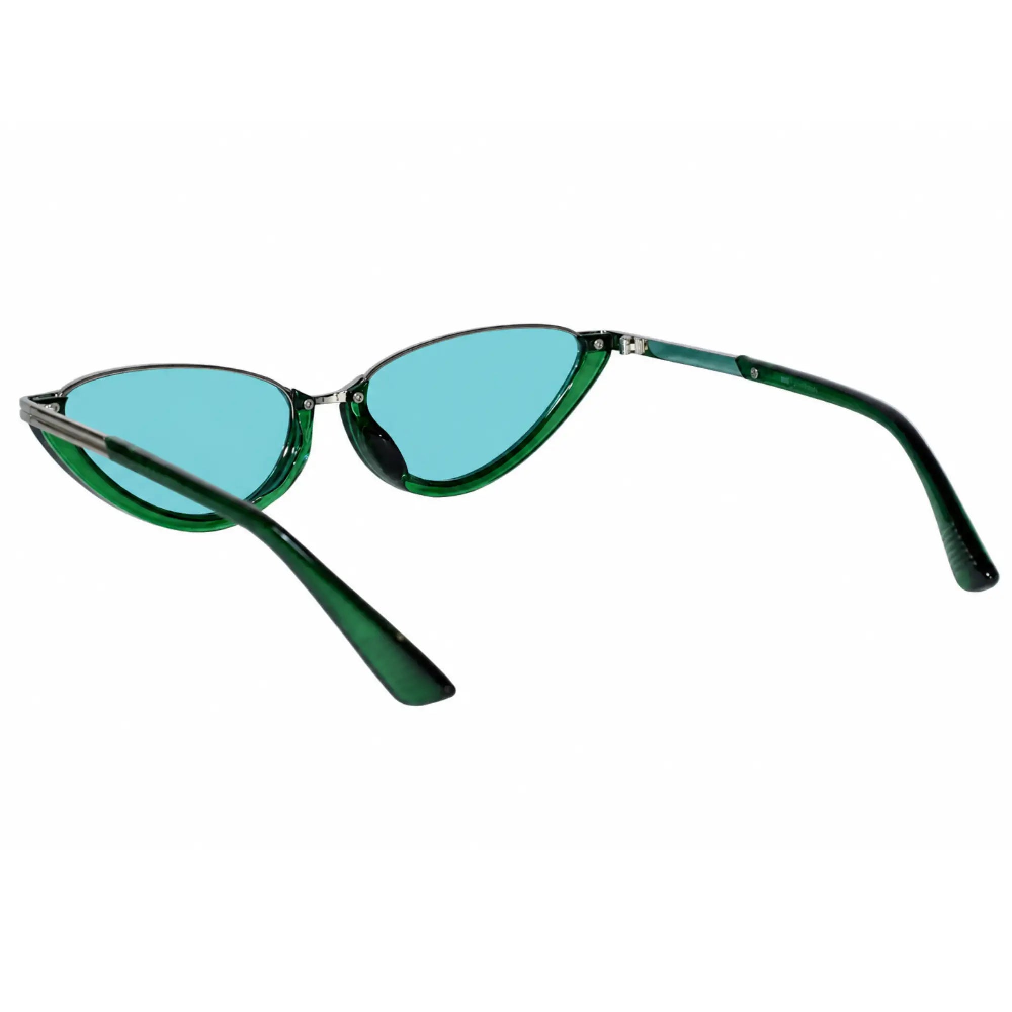 Vintage Metal Green cateye Sunglasses for Women LKS57018-GRN