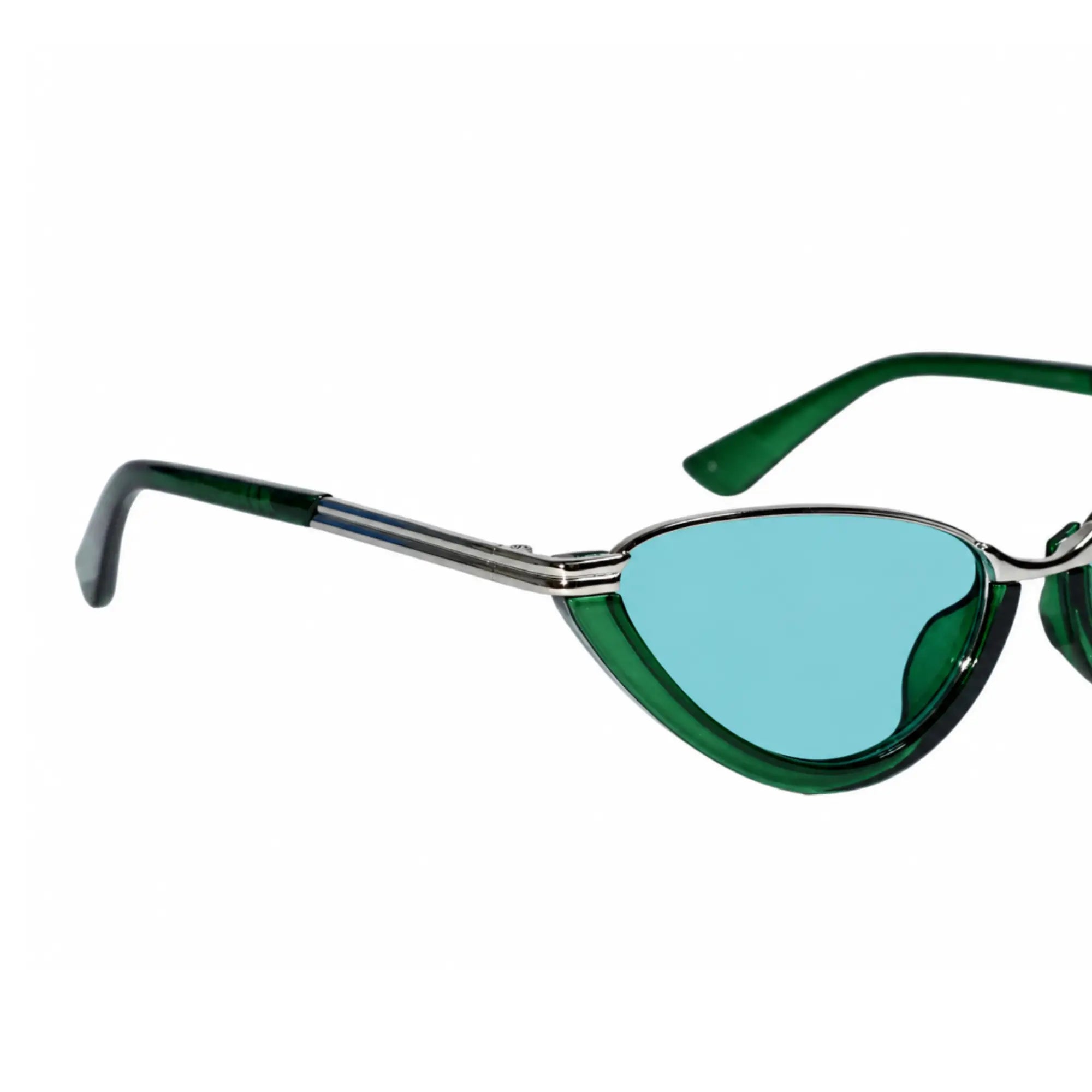 Vintage Metal Green cateye Sunglasses for Women LKS57018-GRN