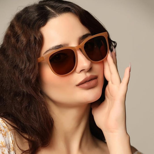 Foldable Polarized Matt Brown Wayfarer Sunglasses