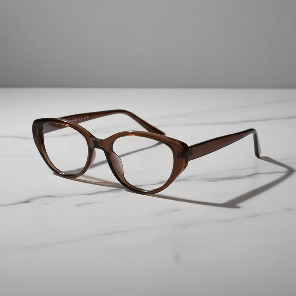 Brown Cateye Eyeglasses For Women & Computer Glasses LKE9026-BRN