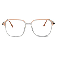 Dual Tone Orange/Transparent  Oversize Eyeglasses For Women
