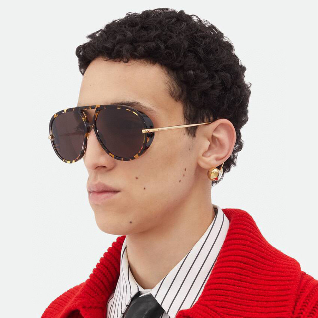 Designer Oversized Aviator Sunglasses From Men & Women-ELS2026S01-DR-BRN