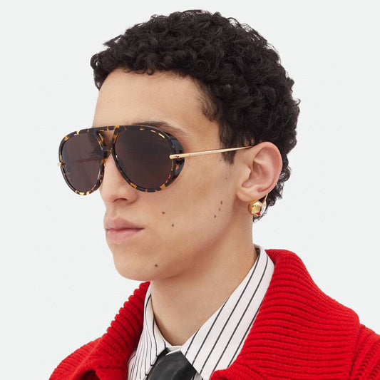 Designer Oversized Aviator Sunglasses From Men & Women-ELS2026S01-DR-BRN