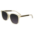 Full view of fancy White eyesight sunglasses for women for showcasing the modern metal frame and wide lens coverage