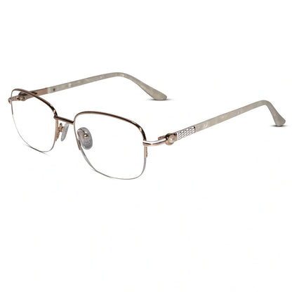JEWEL Brown Designer Semi Frame Cat eye Eyeglasses For Women